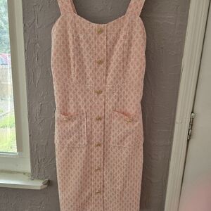 Pink and White Sleeveless Dress